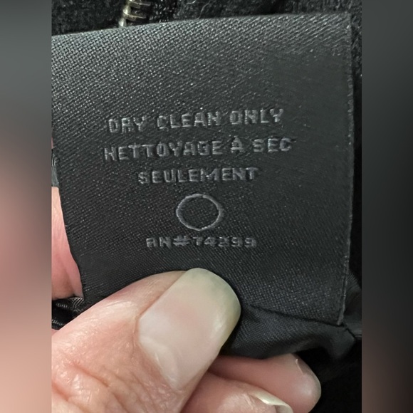 Steve Madden Long Black Wool Blend Coat | Jacket | Asymmetrical Zip Winter Fall - Picture 16 of 16